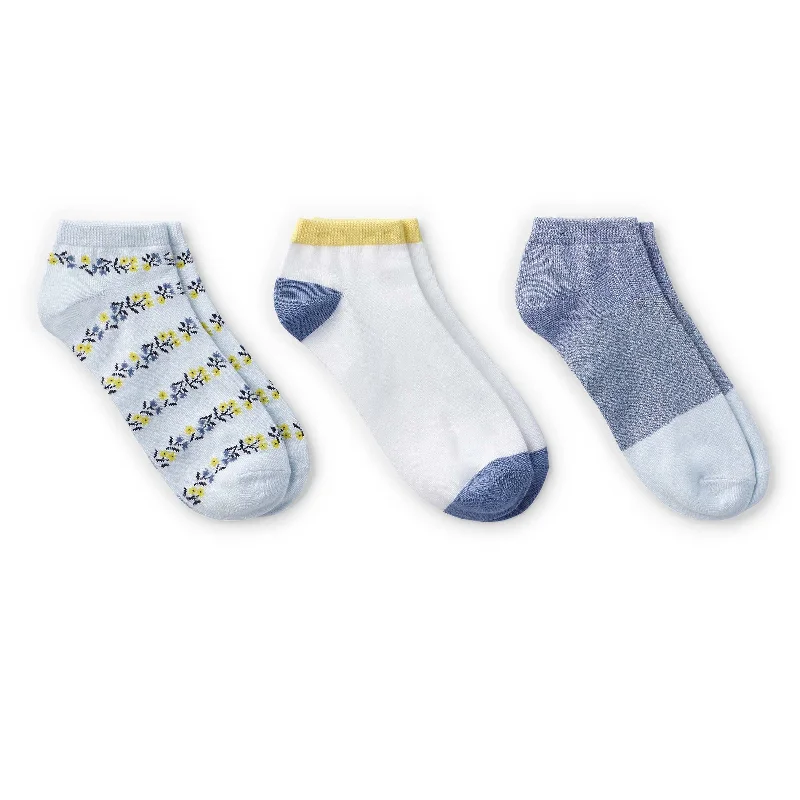 Floral/ Colorblock Low Cut Sock 3 Pack