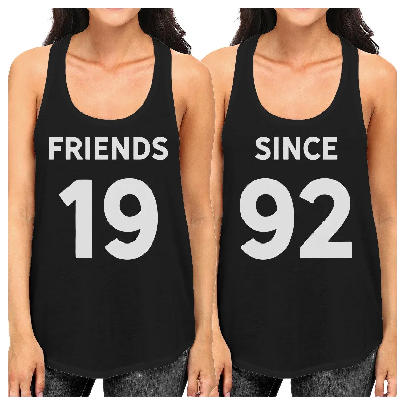 Friends Since Custom Years BFF Matching Black Tank Tops