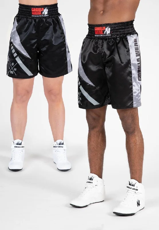 Gorilla Wear Hornell Boxing Shorts - Black/Grey