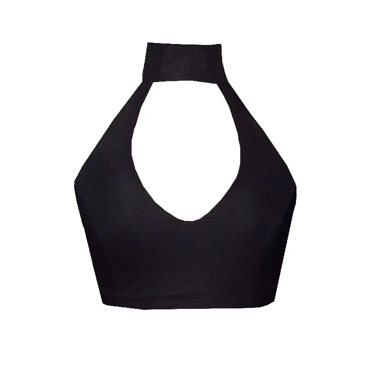 High Neck Halter Sports Crop Top BK139b