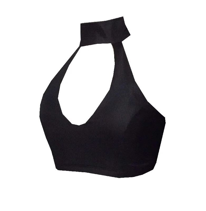 High Neck Halter Sports Crop Top BK139b