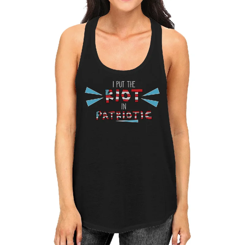 I Put The Riot In Patriotic Womens Black Sleeveless Top Funny Gifts