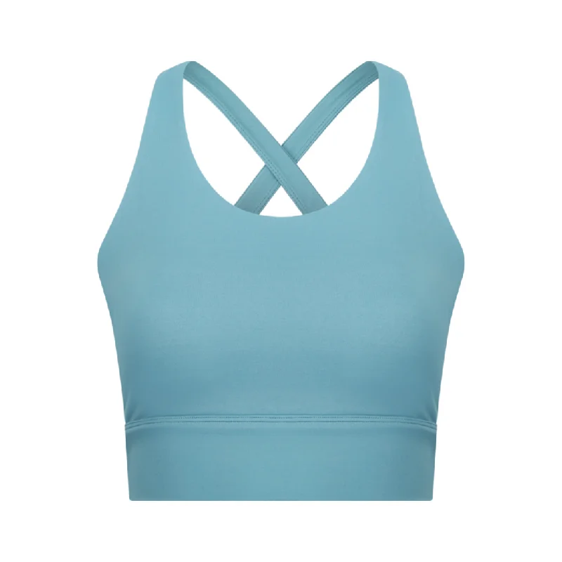 Laurel Cross Back Sports Top Sky Blue