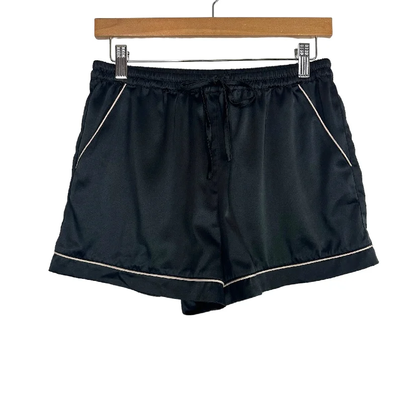 Le Rose Stories Black Satin Shorts- Size S (see notes)