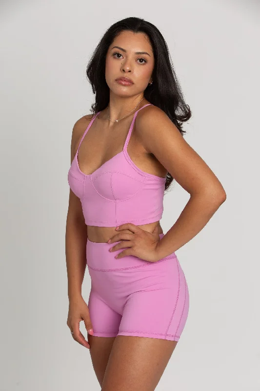 Light Magenta Bustier Sports Bra Top