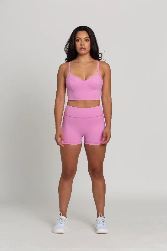 Light Magenta Bustier Sports Bra Top