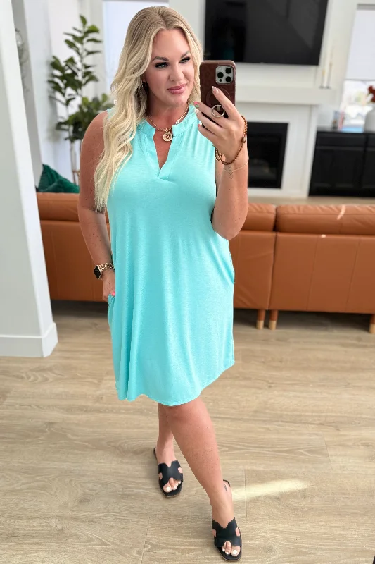 Lizzy Tank Dress in Neon Blue