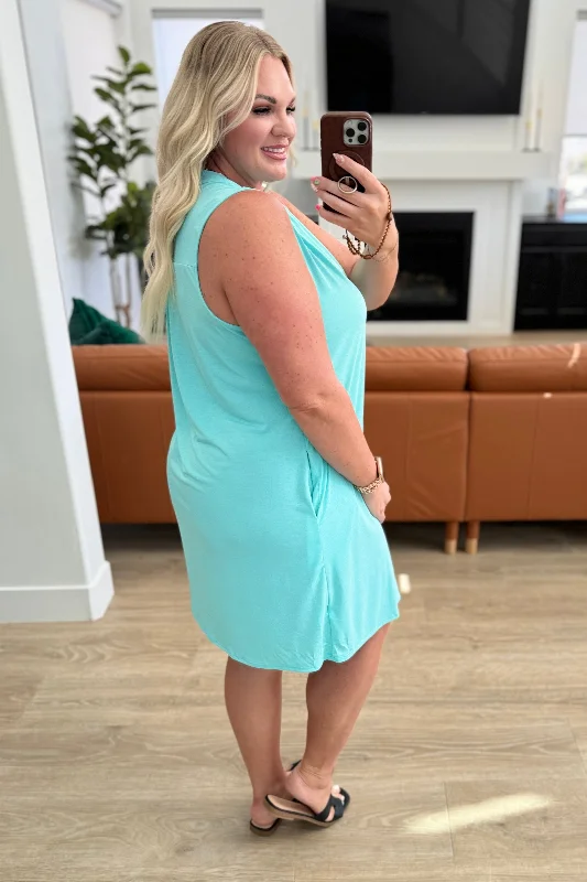 Lizzy Tank Dress in Neon Blue