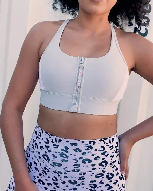 Locked & Loaded Bra - Grey/White