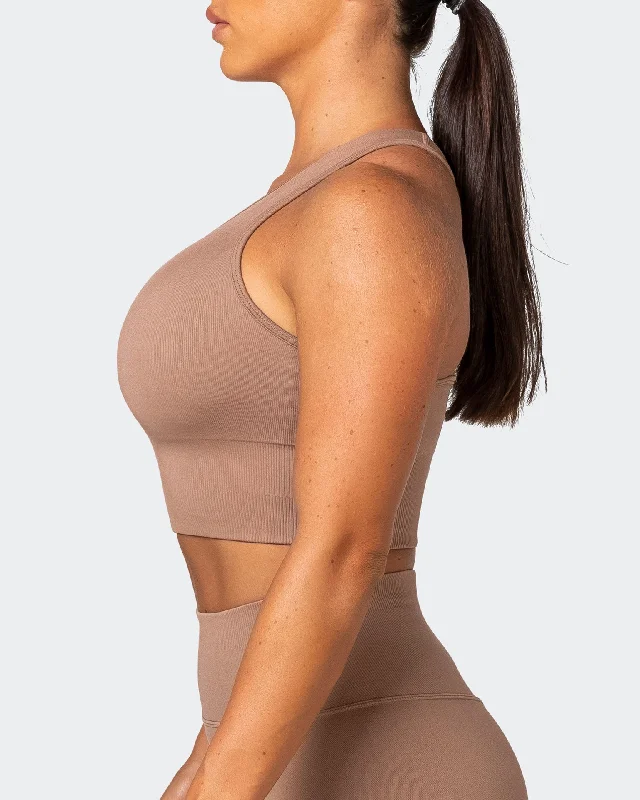 Longline Seamless Bra - Biscuit