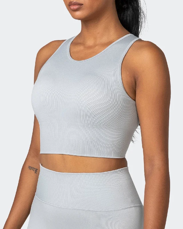 Longline Seamless Bra - Steel