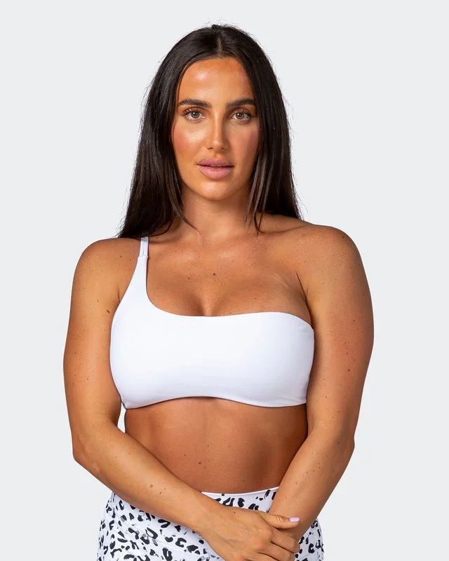 Movement One Shoulder Bralette - White