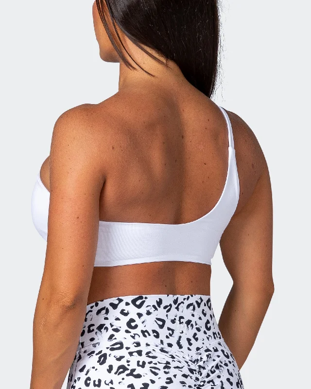 Movement One Shoulder Bralette - White