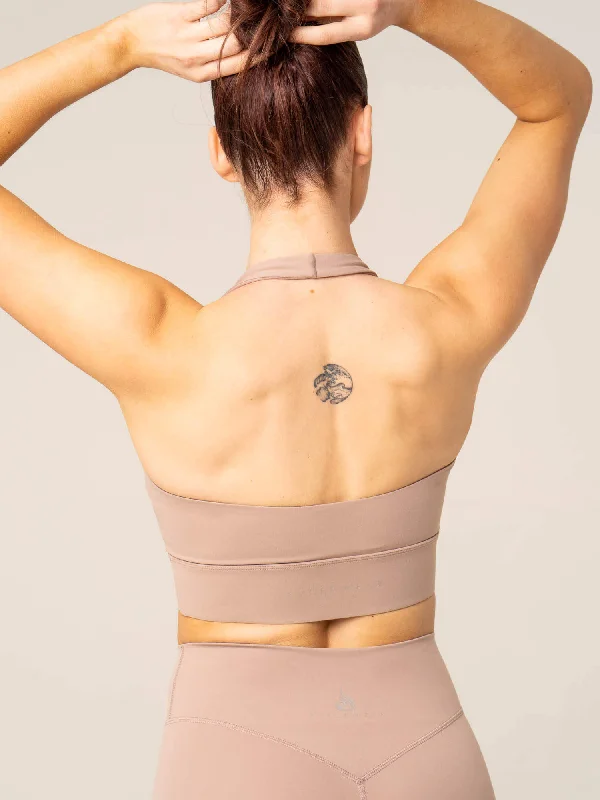 NKD Arch Halter Sports Bra - Taupe