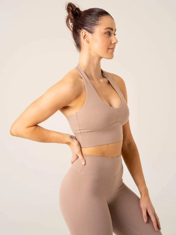 NKD Arch Halter Sports Bra - Taupe