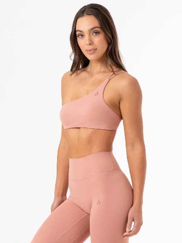 NKD One Shoulder Sports Bra - Dusty Pink