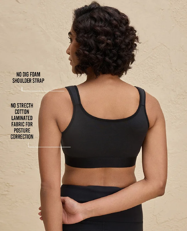 Nykd By Nykaa Front Zip Cotton High Impact  No Slouch  Sports Bra-NYK907-Jet Black