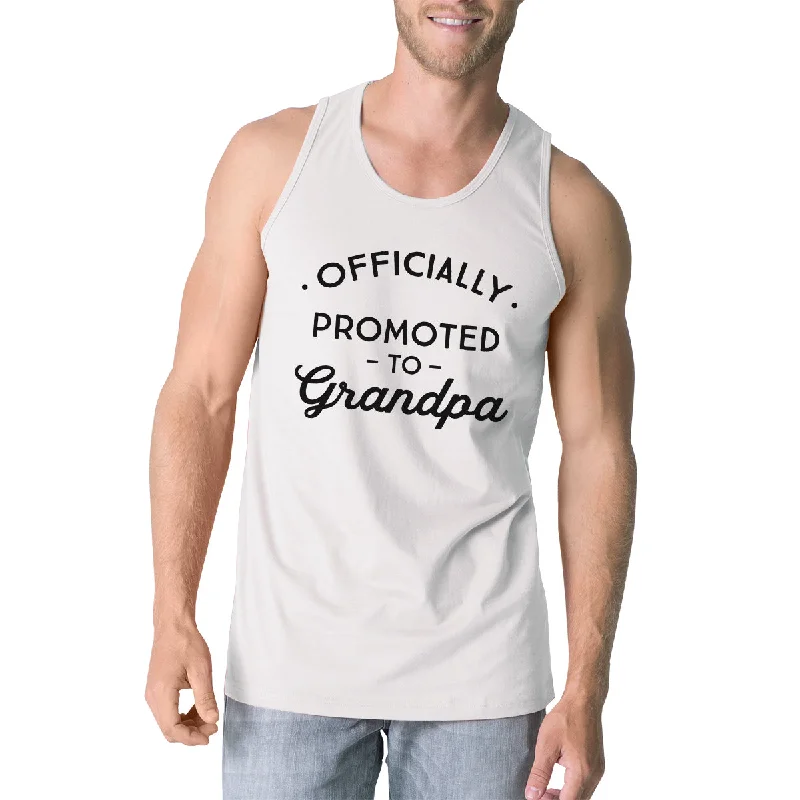 Officially Promoted To Grandpa Mens White Tank Top