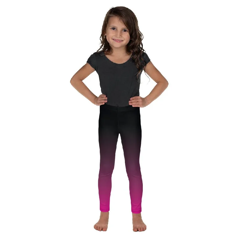 Ombre Black to Pink Kid's Leggings