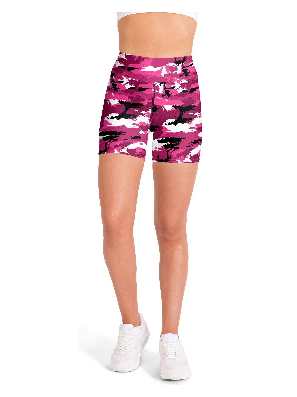 Pink Camo Yoga Shorts