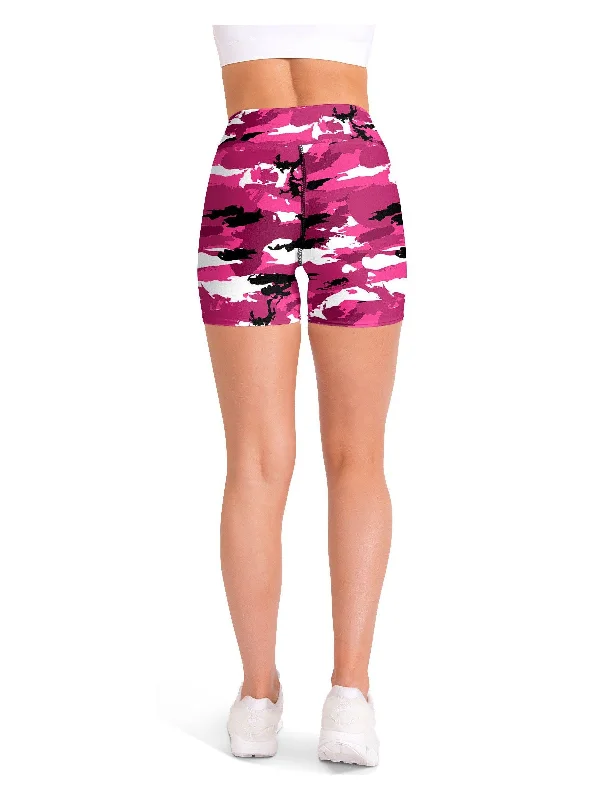 Pink Camo Yoga Shorts