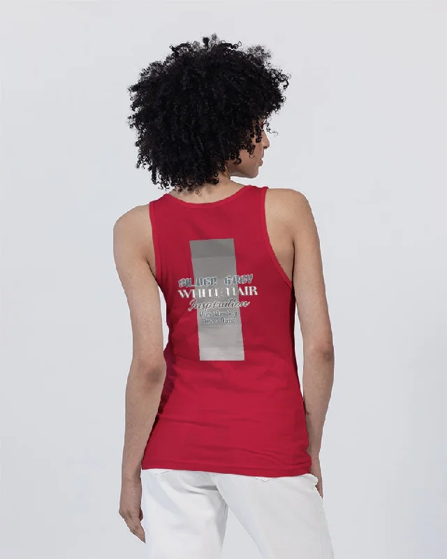 Promoting black women with silver grey hair Unisex Jersey Tank | Bella + Canvas