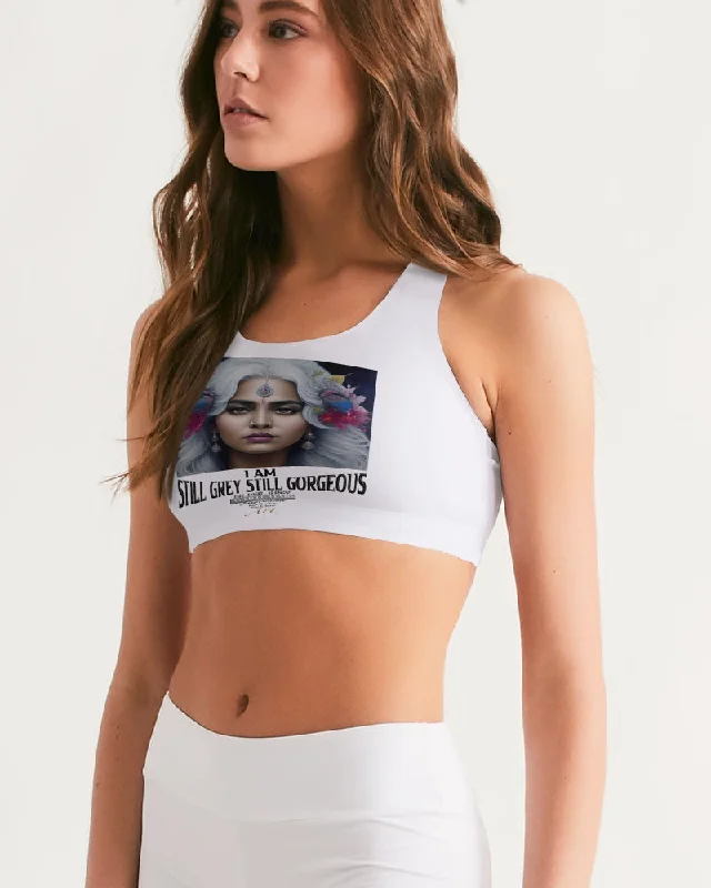 Promoting Indian women with silver grey hair Women's Seamless Sports Bra