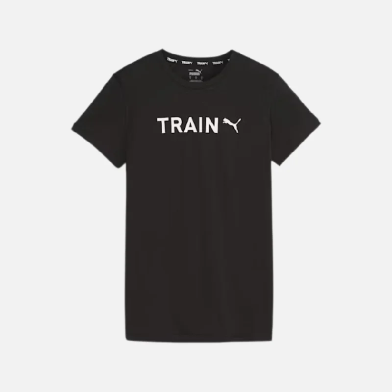 Puma Train Graphic Women's Training T-shirt -Black-Q1 solid graphic