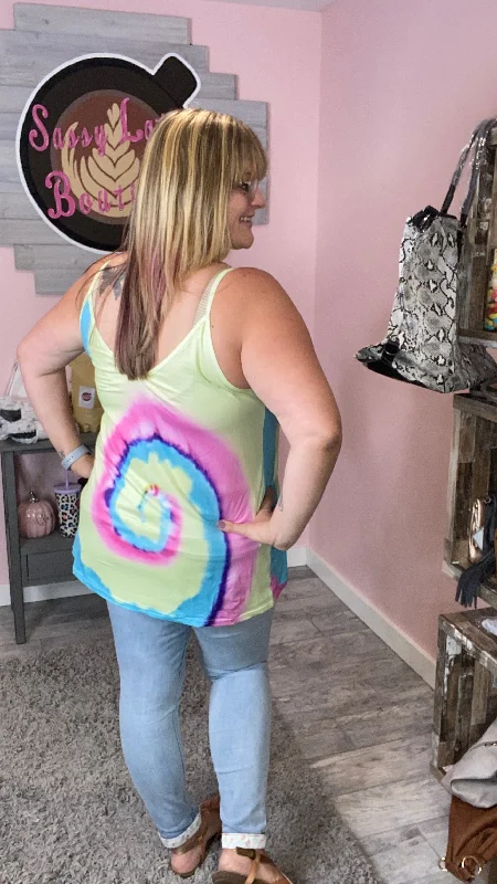 Rainbow Swirl Criss Cross Tank