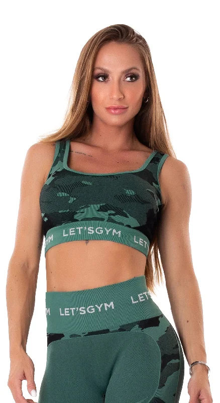 Love Seamless Sports Bra - Camo Green