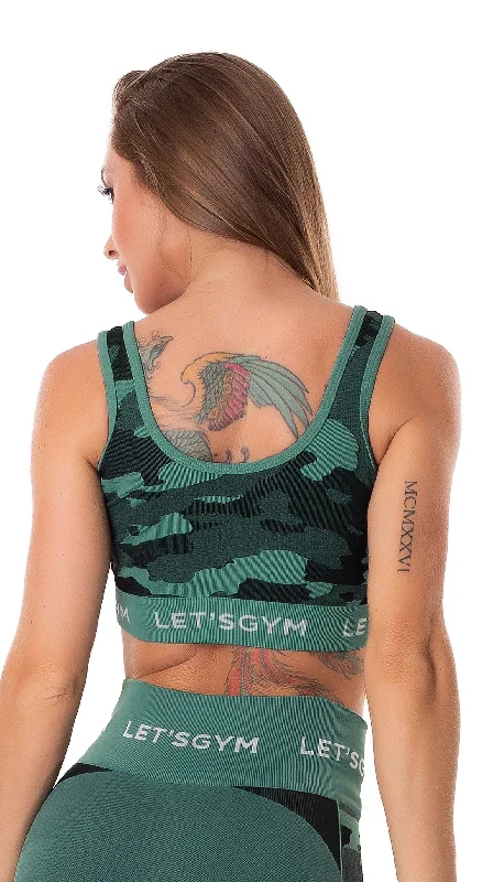 Love Seamless Sports Bra - Camo Green