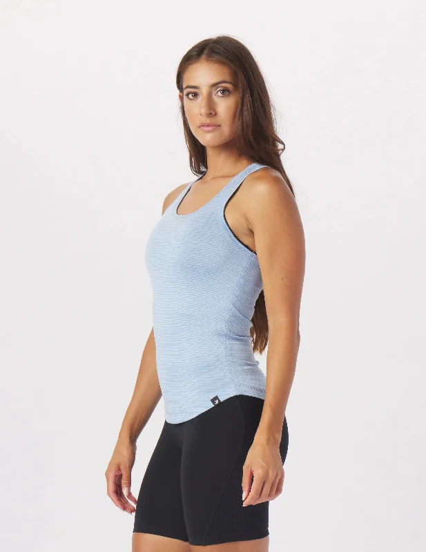 Simplicity Tank: Ice Blue/Oatmilk Stripe