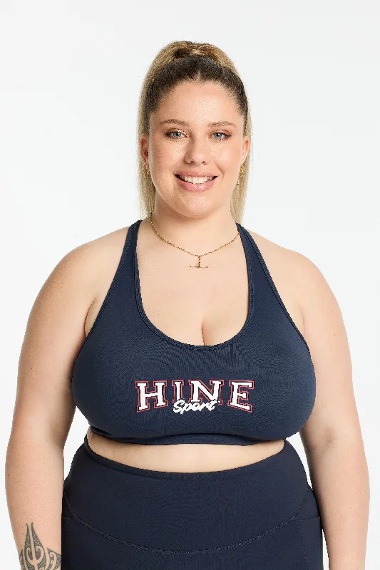 VARSITY 2.0 SPORTY BRA SLATE BLUE