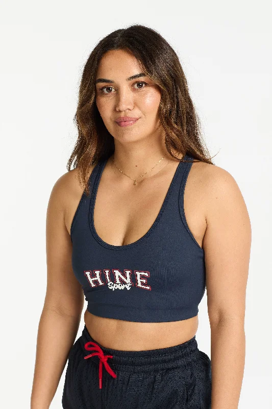 VARSITY 2.0 SPORTY BRA SLATE BLUE