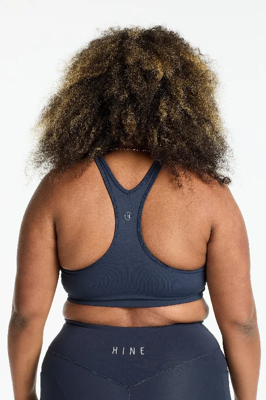 VARSITY 2.0 SPORTY BRA SLATE BLUE