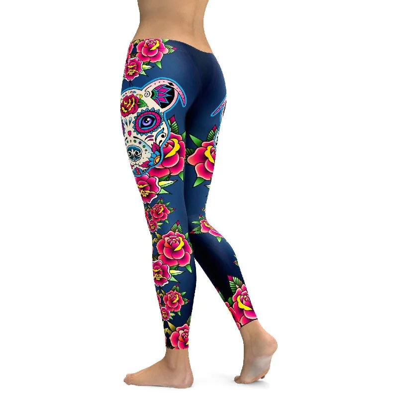 Sugar Skull Pitbull Leggings