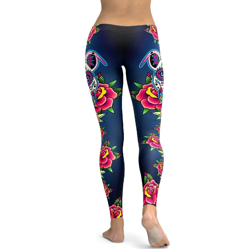 Sugar Skull Pitbull Leggings