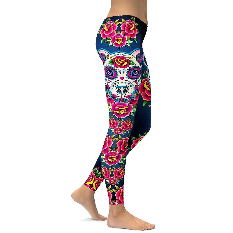 Sugar Skull Pitbull Leggings