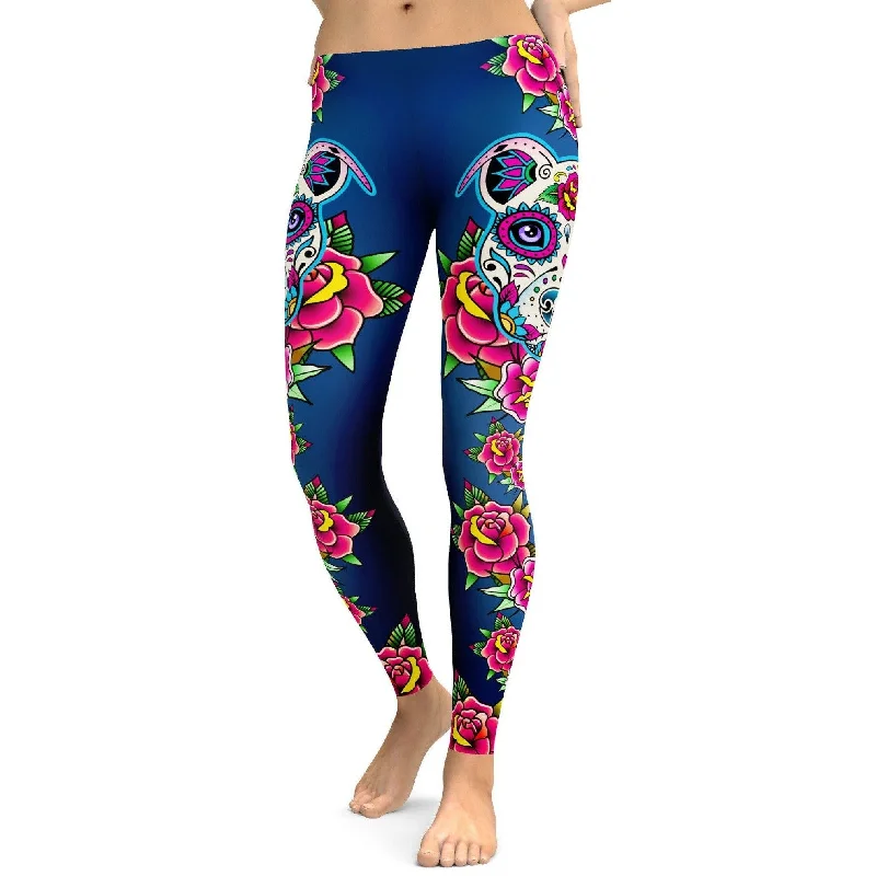 Sugar Skull Pitbull Leggings