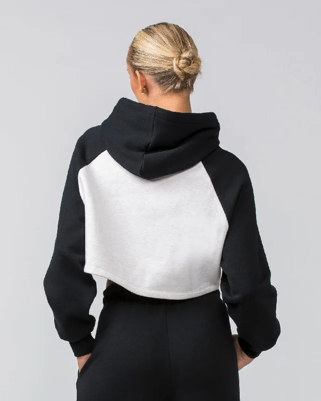 Timeless Cropped Hoodie - Black / Dew Marl