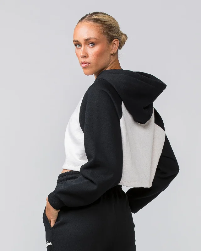 Timeless Cropped Hoodie - Black / Dew Marl