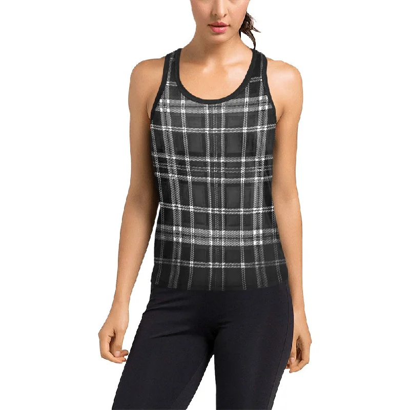 TRP Twisted Patterns 06: Digital Plaid 01-06A Ladies Designer Racerback Tank Top