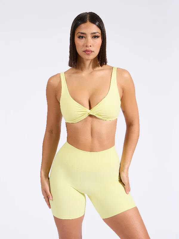 Twisted Sports Bra - Afterglow Yellow