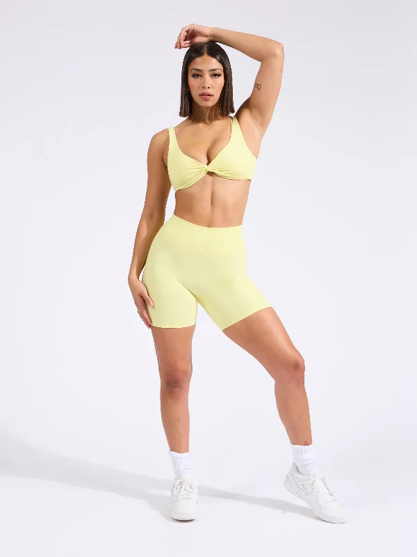 Twisted Sports Bra - Afterglow Yellow