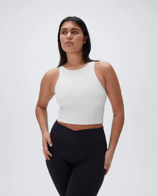 Ultimate Racer Front Scoop Back Bra - Marshmallow White