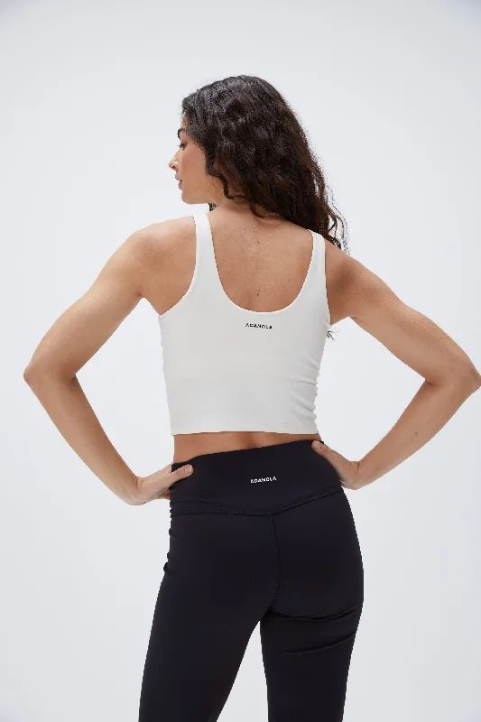 Ultimate Racer Front Scoop Back Bra - Marshmallow White