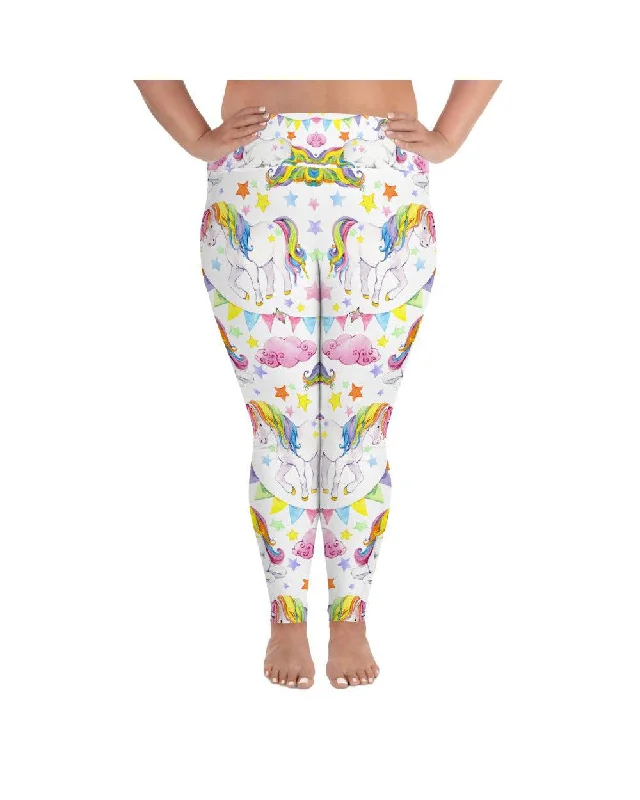 Watercolor Unicorn Plus Size Leggings