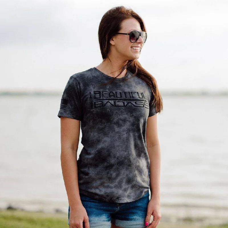 Women's Beautiful Badass T-Shirt - Black Wash