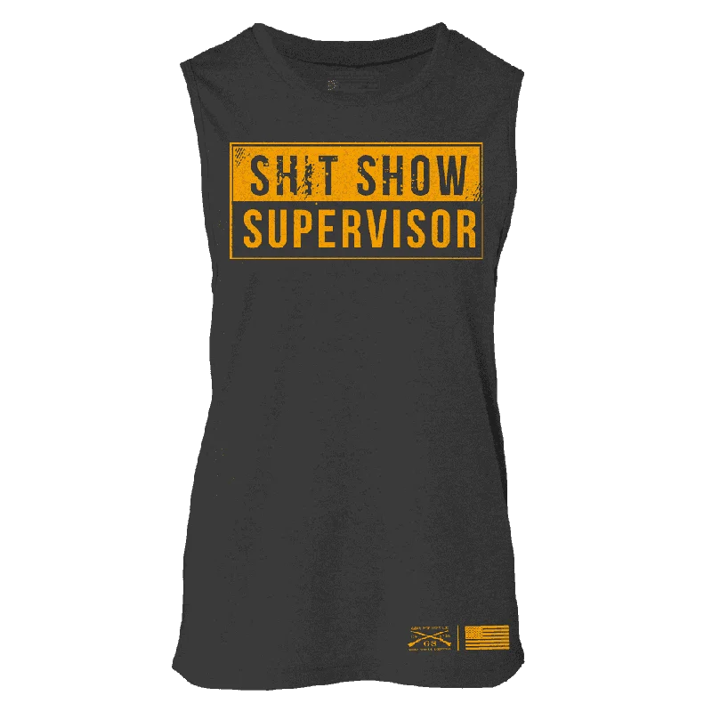 Women's Sh*t Show Supervisor Everyday Tank - Dark Heather Gray