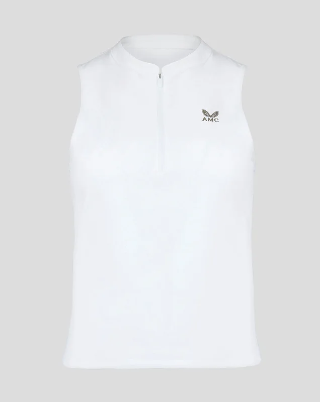 Women's White AMC Melbourne Performance Aero Zip Tank